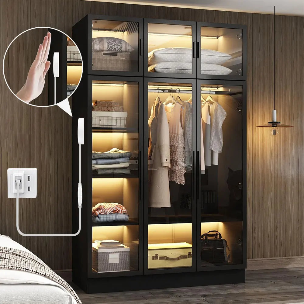 COB LED Strip Lights 5V USB 1/2/3M Strip 1-6 Pcs With Penetrating Wood Touch Dimmer Switch For Kitchen,Showcase,Cabinet Lighting