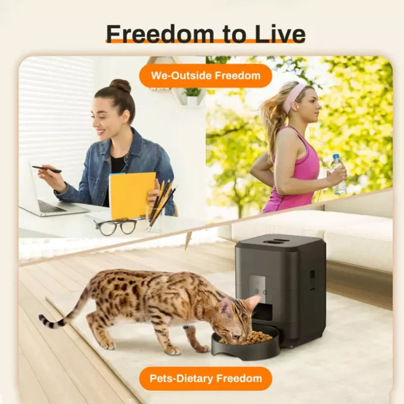 Automatic Feed Dispenser For Pets 2L Intelligent Feed Dispersion For Cats And Dogs Regular Quantitative Feeding With Recording