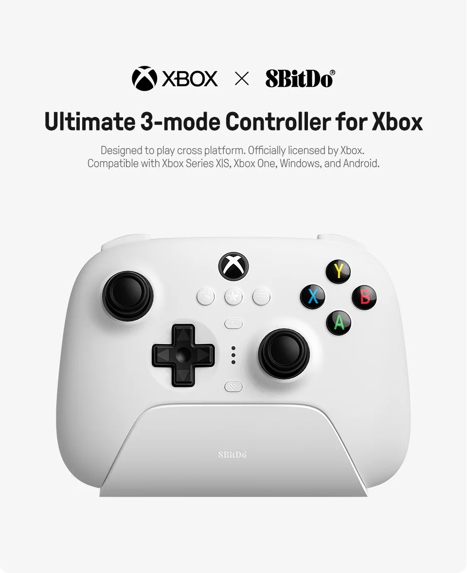 8BitDo Ultimate 3-mode Gaming Controller for Xbox, Hall Effect Joysticks, Compatible Windows, and Android