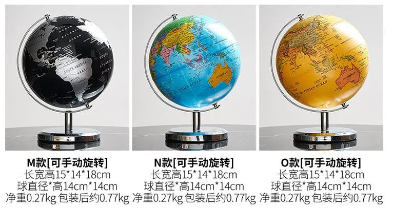 Globe Model for Decoration, Modern Office Desk Decor with Bookcase Study Bar  Living Room  Desktop Layout Display
