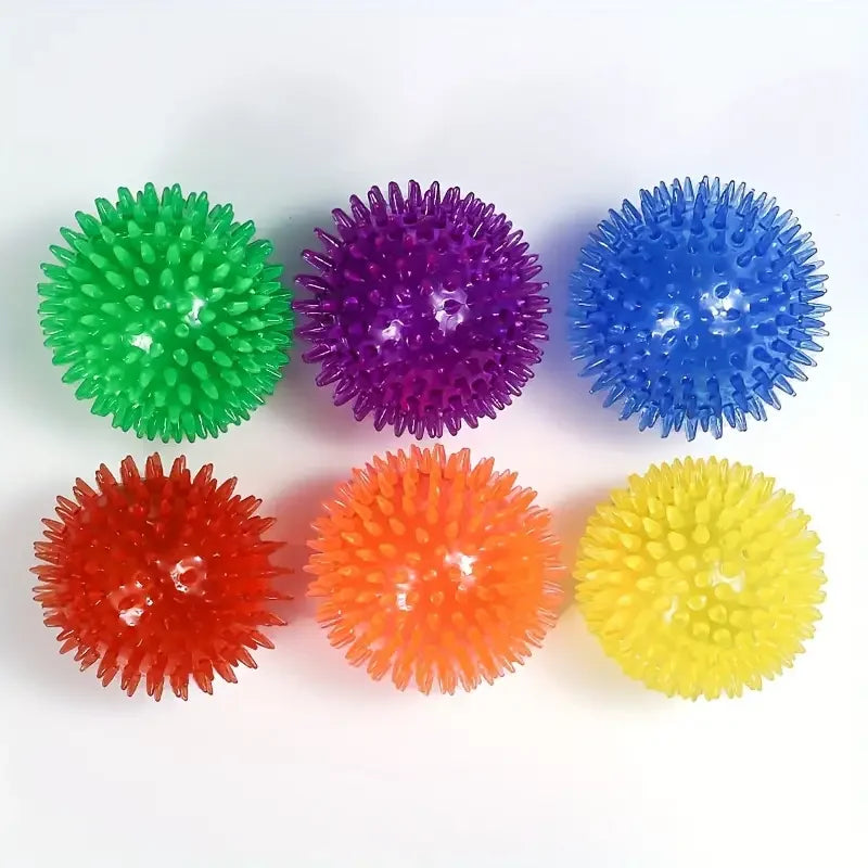 Pet Dog Toys Dog Squeaky Ball Toy Pet Dental Chewing Tooth Cleaning TPR Sounding Ball Dog Thorn Interactive Burr Balls Supplies