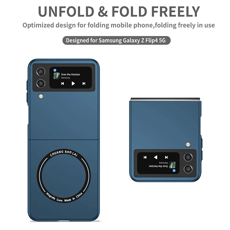 Magnetic Wireless Charging Case for Galaxy Z Flip5 4 3 Magsafe Case Anti Fingerprint Shockproof Cover Case Flip6