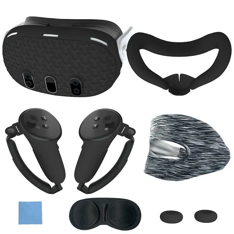 7pcs Accessories Set Lens Protector Cover Anti-Fall VR Protective Cover VR Headset Cover Controller Grips Cover for Meta Quest 3