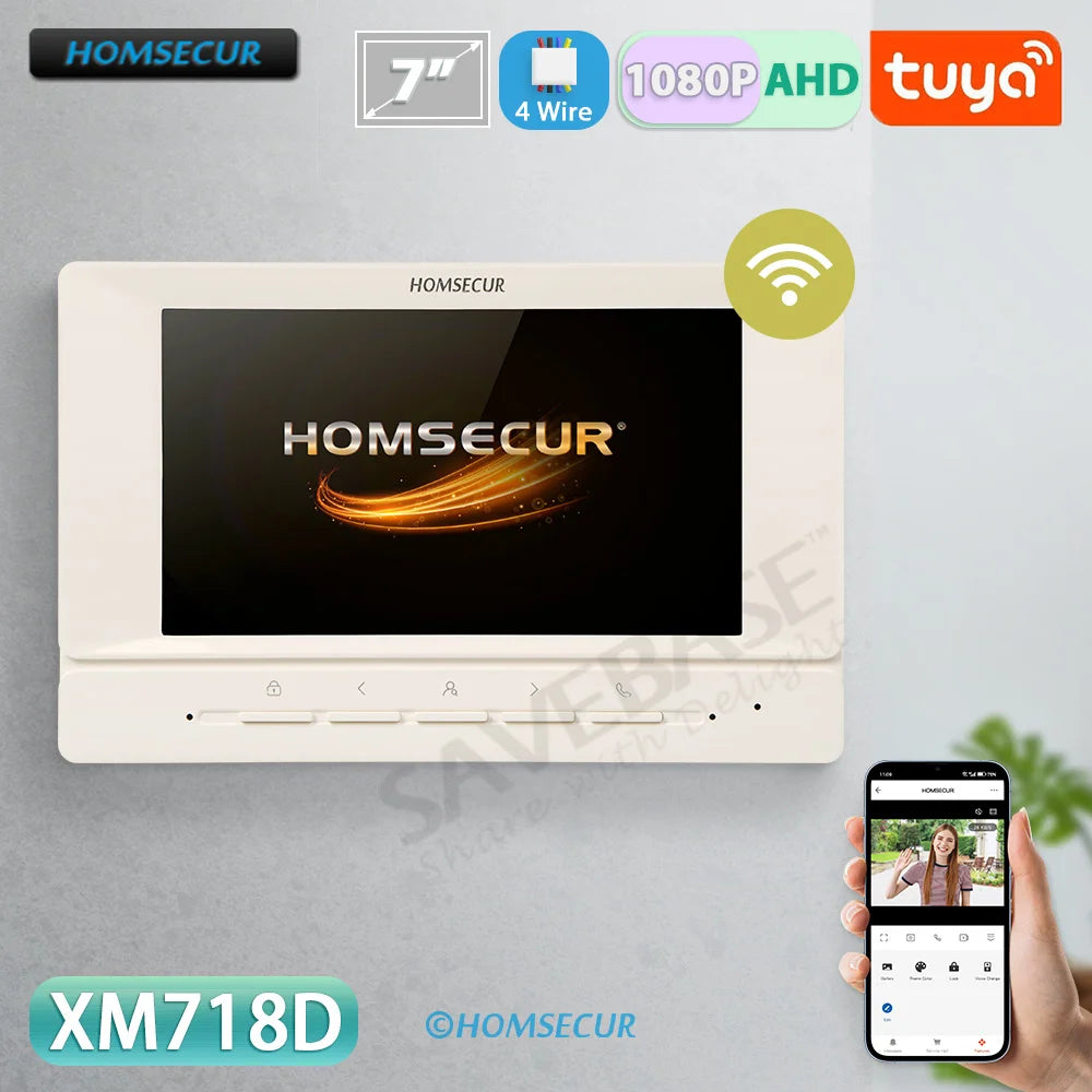Tuya Smart WIFI Indoor Monitor 7"/10" LCD Screen for 4 Wire HD 1080P Hands Free Video Door Phone Intercom Doorbell Home Security