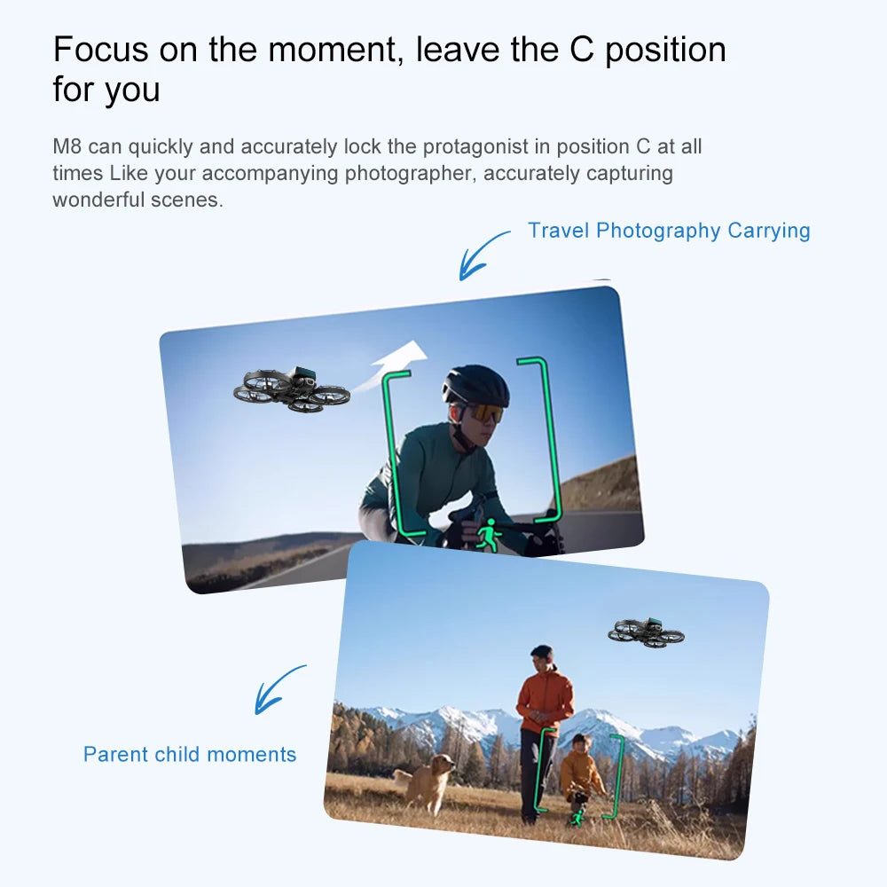Aerial Photography Drone with 8K Camera -M8 GPS FPV Foldable Quadcopter Follow Me Mode Auto Return 5G WiFi RC Toy Gift for Adult