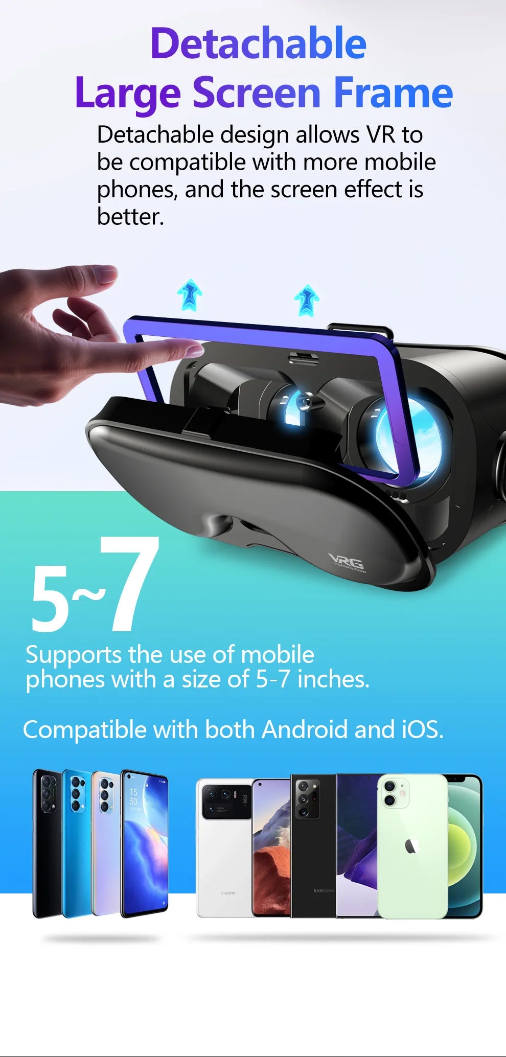 Virtual Reality 3D Glasses VR Devices Headset Helmet Lenses For iPhone Android Smartphone Mobile Viar Video Game VR All-In-One
