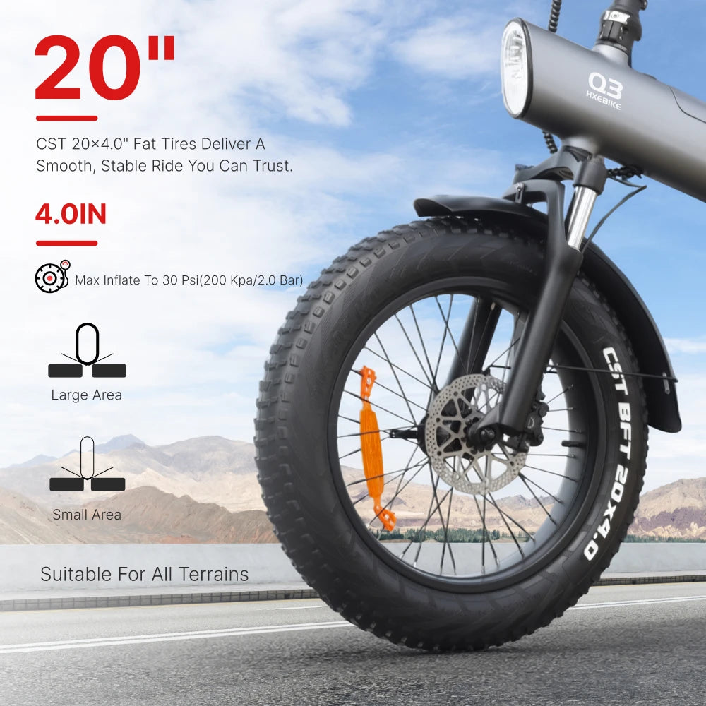 HX Q3 All-Terrain Electric Bike 48V 20Ah Long Range 2000W Ebike 57KM/H Electric Dirt Bike Fat Tire City Electric Bicycle E Bike