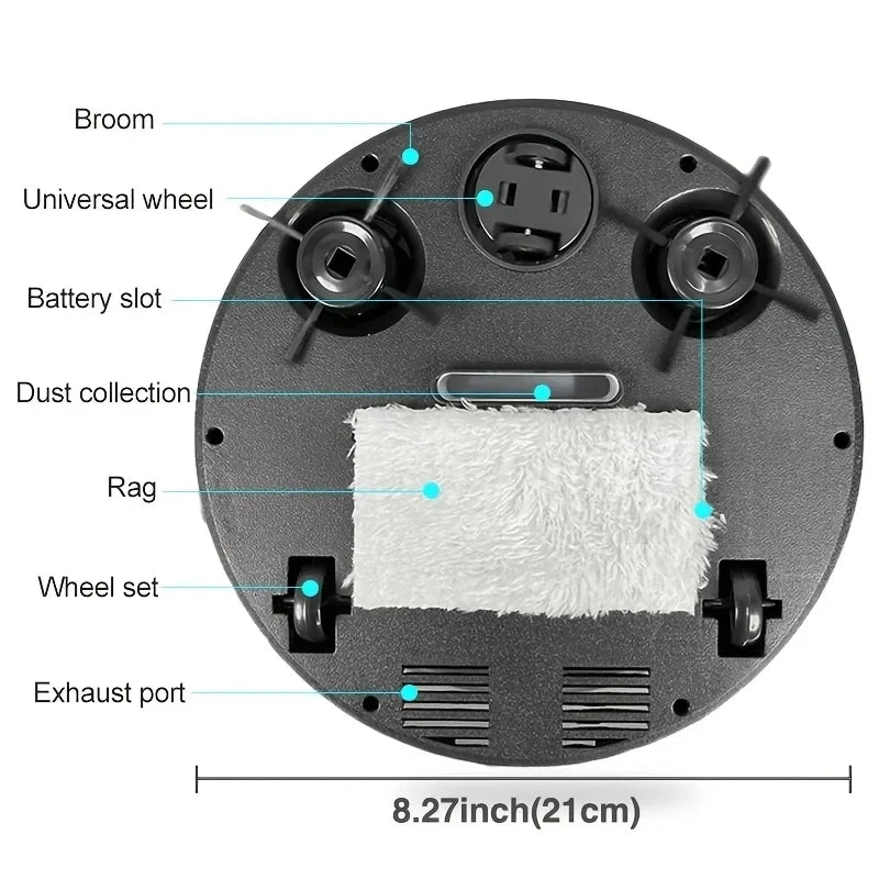 3-in-1 Smart Sweep Robot 4000pa Suction Power Fully Automatic Home Cleaning Machine USB Charge Smart Vacuum Cleaner