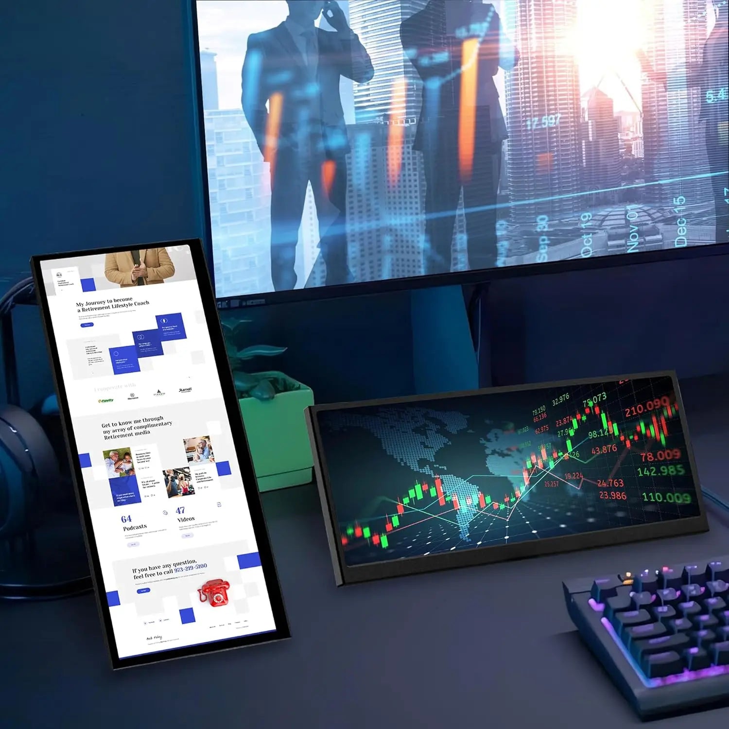 Wisecoco 12.3/11.3'' 1920x720 Touch Portable Monitor Stretched Bar Screen Gaming Monitor Not support AMD integrated graphics