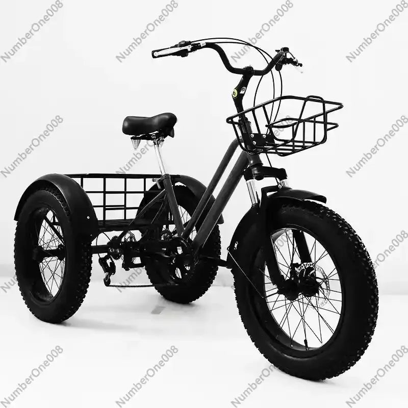 New Electric Tricyle Adult Electric Bicycle 24Inch Fat Tire 750W15AH Mobile Battery Mountain Ebike 3Wheel Electric Cargo Bike