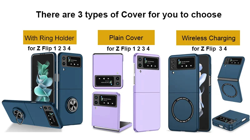 Magnetic Wireless Charging Case for Galaxy Z Flip5 4 3 Magsafe Case Anti Fingerprint Shockproof Cover Case Flip6