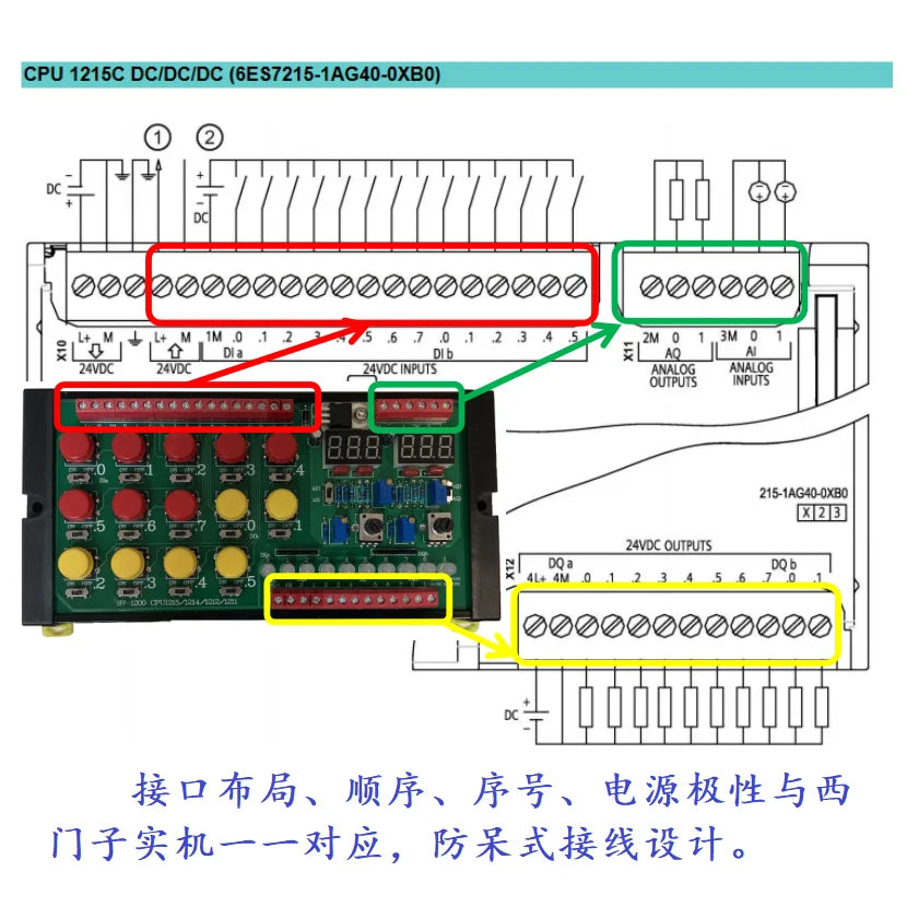 Suitable for S7-1200 PLC/CPU 1211C 1212C 1214C 1215C debugging simulation board