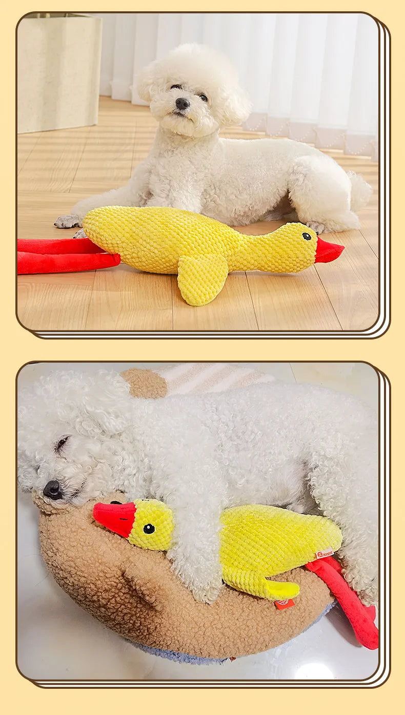 HOOPET Dog Toys Funny Interactive Plush Duck Toy for Dogs Teething Durable Chewing Squeaky Toy Pets Accessories