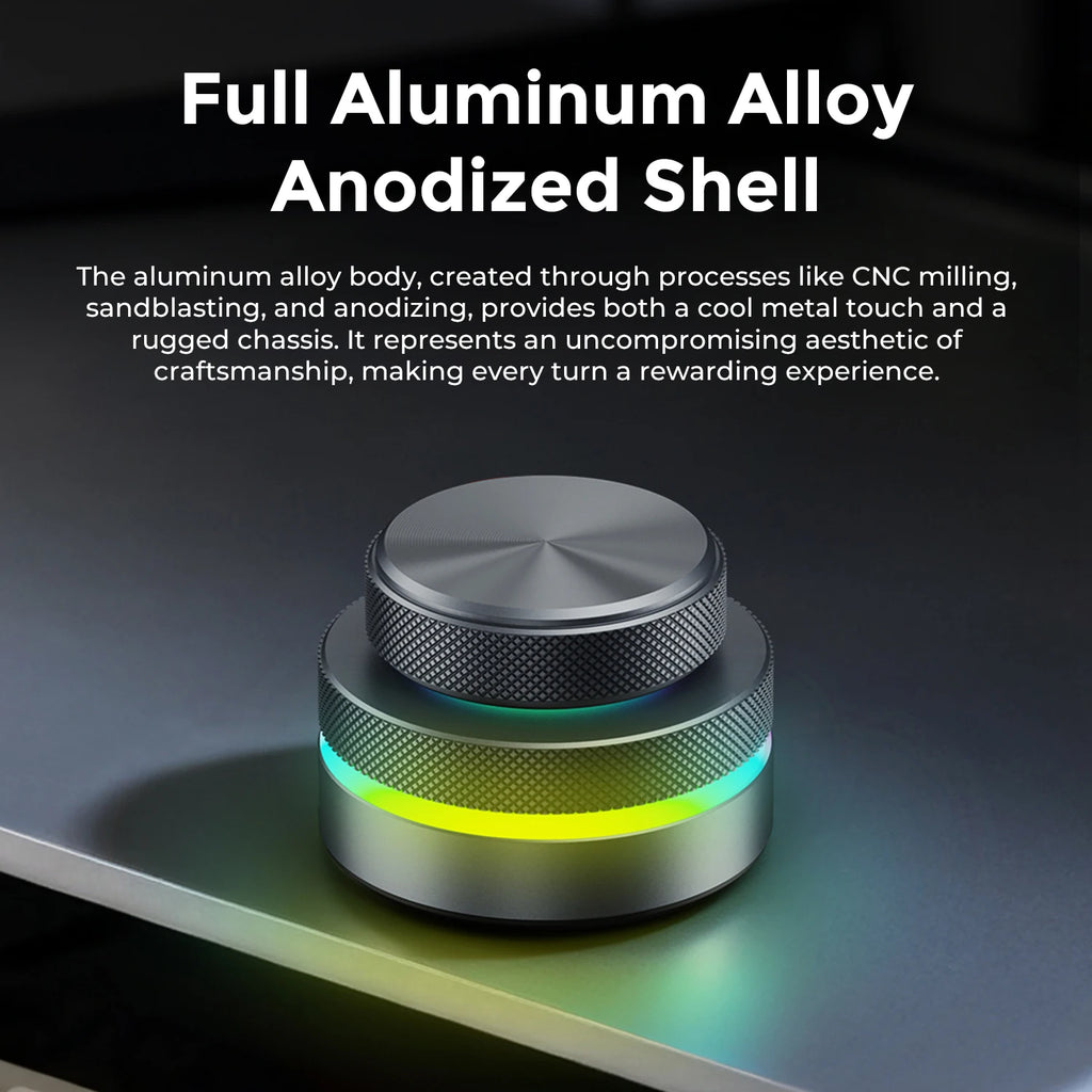 Desktop Wired Aluminum Alloy Dual-Layer Knob Wireless Custom Keyboard RGB Custom Control Volume Knob Multimedia Office Shortcut