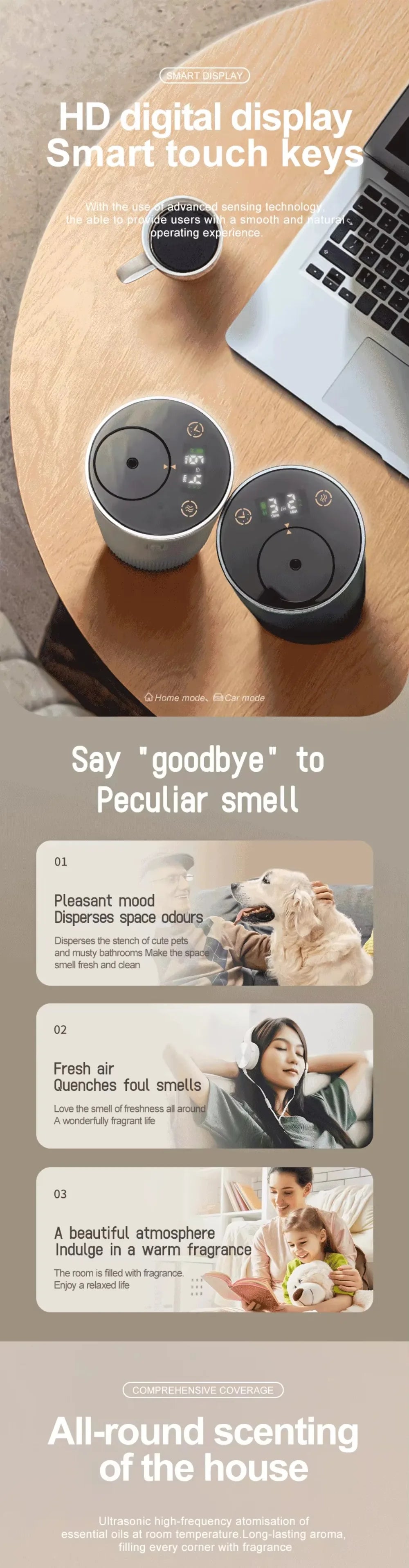 Portable Oil Diffuser Aroma Diffuser Car Air Freshener Electric Essential Oil Diffuser Mini Humidifier Scent Machine For Home