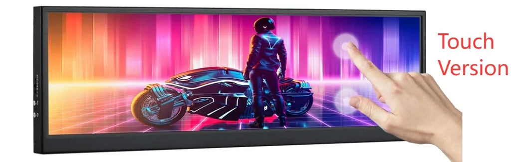 Wisecoco 12.6 Inch Secondary Screen IPS Touch Monitor Stretched Bar LCD Display 1920X515 for Aida64 Sub CPU GPU Display Laptop
