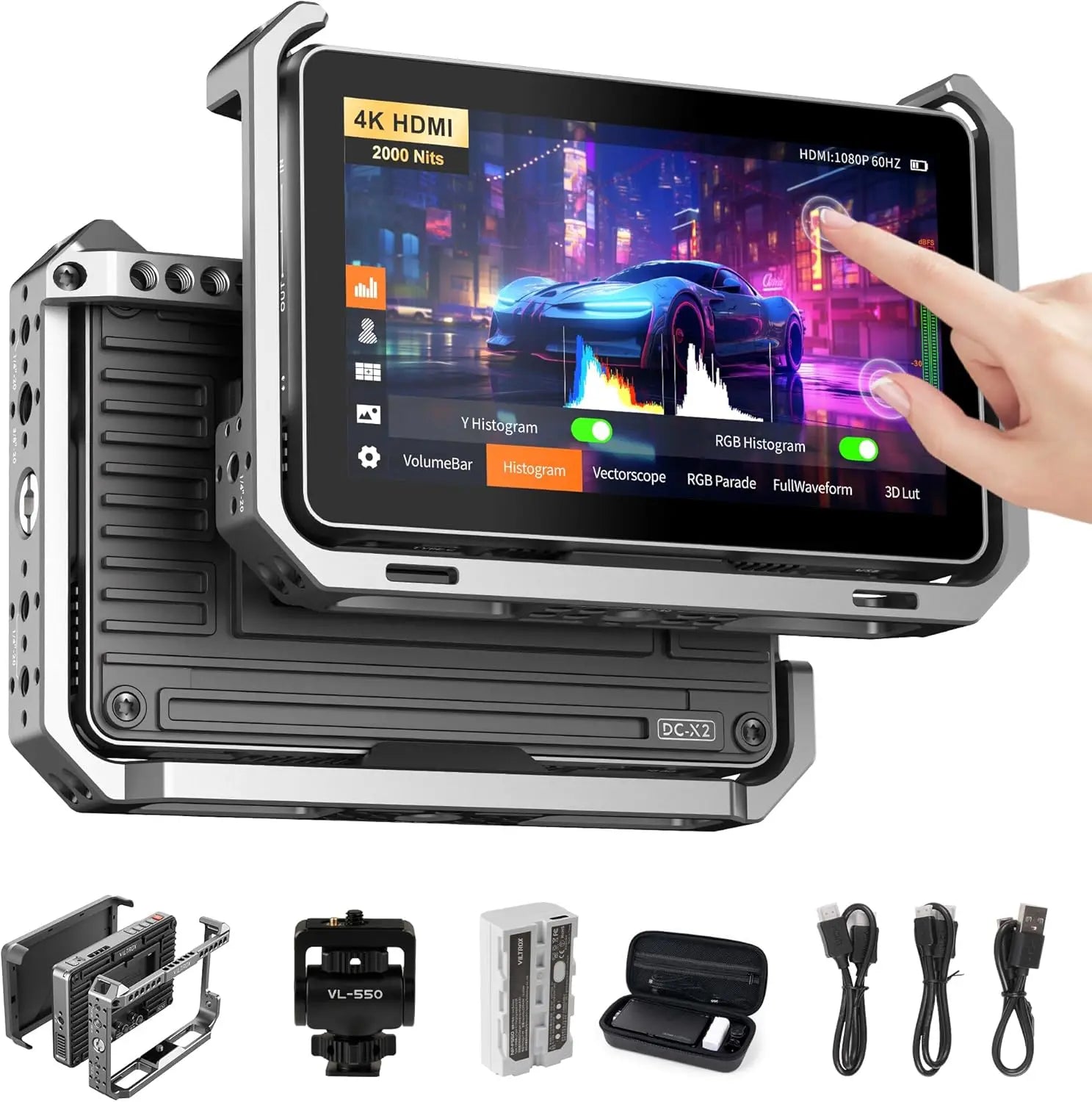 Viltrox DC-X2/DC-X3 Portable Monitor 6 Inch 2000 Nits 4K Touch Screen Profissional Photographic HD FHD Camera Monitor for Vedio