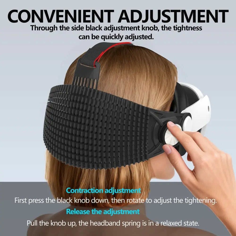 Upgraded Adjustable VR Headbands Breathable Ergonomic Head Strap Durable Soft Silicone VR Accessories for Meta Ques t3/Quest 3S