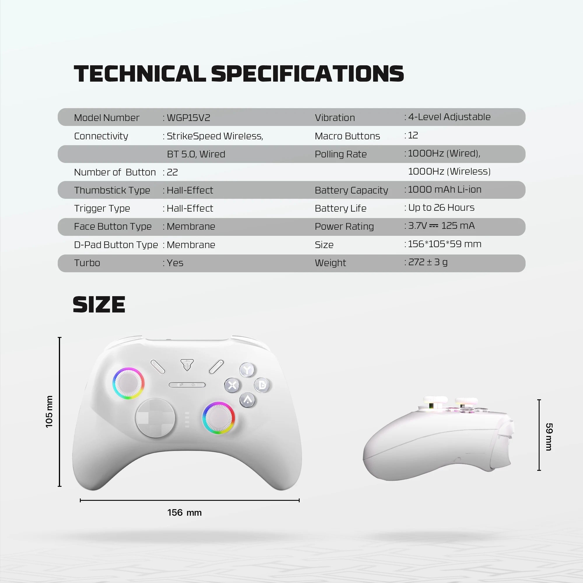 FANTECH EOS PRO II Wireless Gamepad Hall Effect Joysticks Triggers RGB Light Gaming Controller With New Upgrade 1000hz