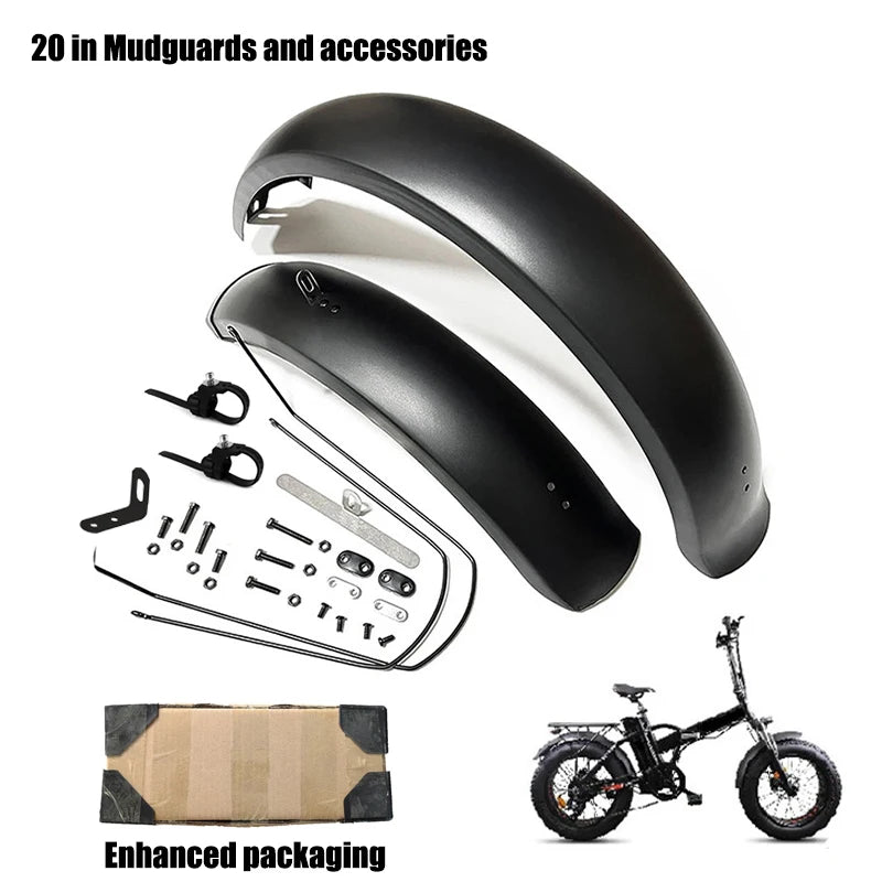 Fat Tire Mountain Bike Mudguard Snow Bicycle Full Coverage Front and Rear Fender Set for Fat Tire Bike E-Bike (20/26x4.0 INCH)