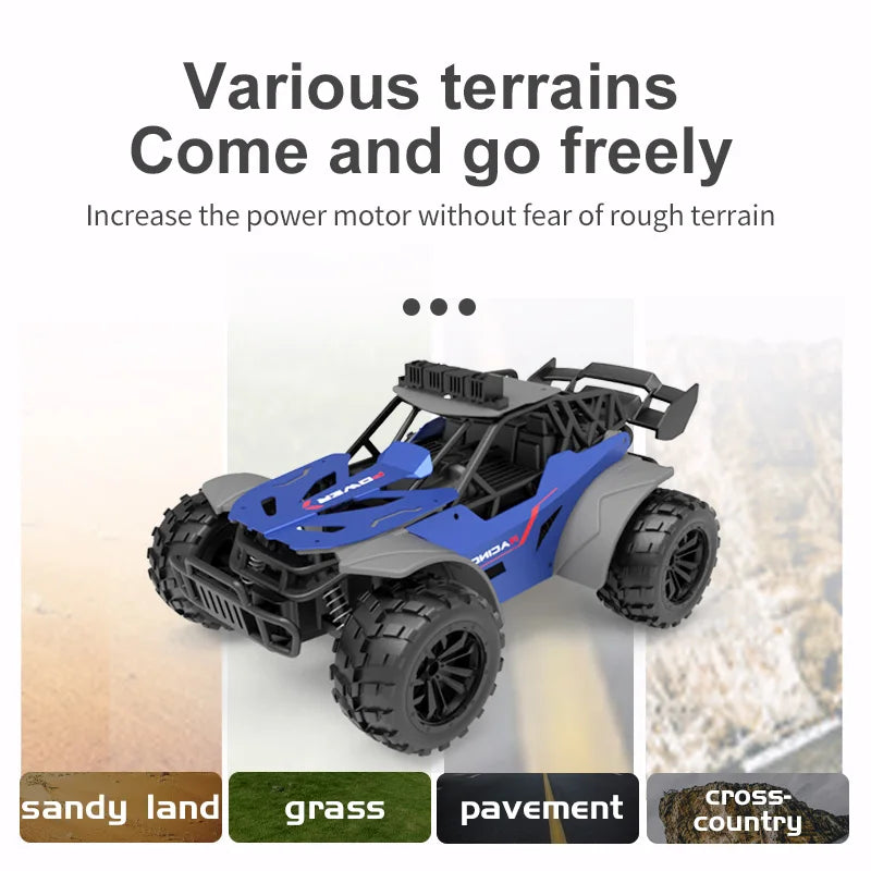 2.4G High Speed RC Racing Car 20KM/H Off Road Truck With LED Light Simulation Climbing Remote Control Vehicle Electric Kids Toys