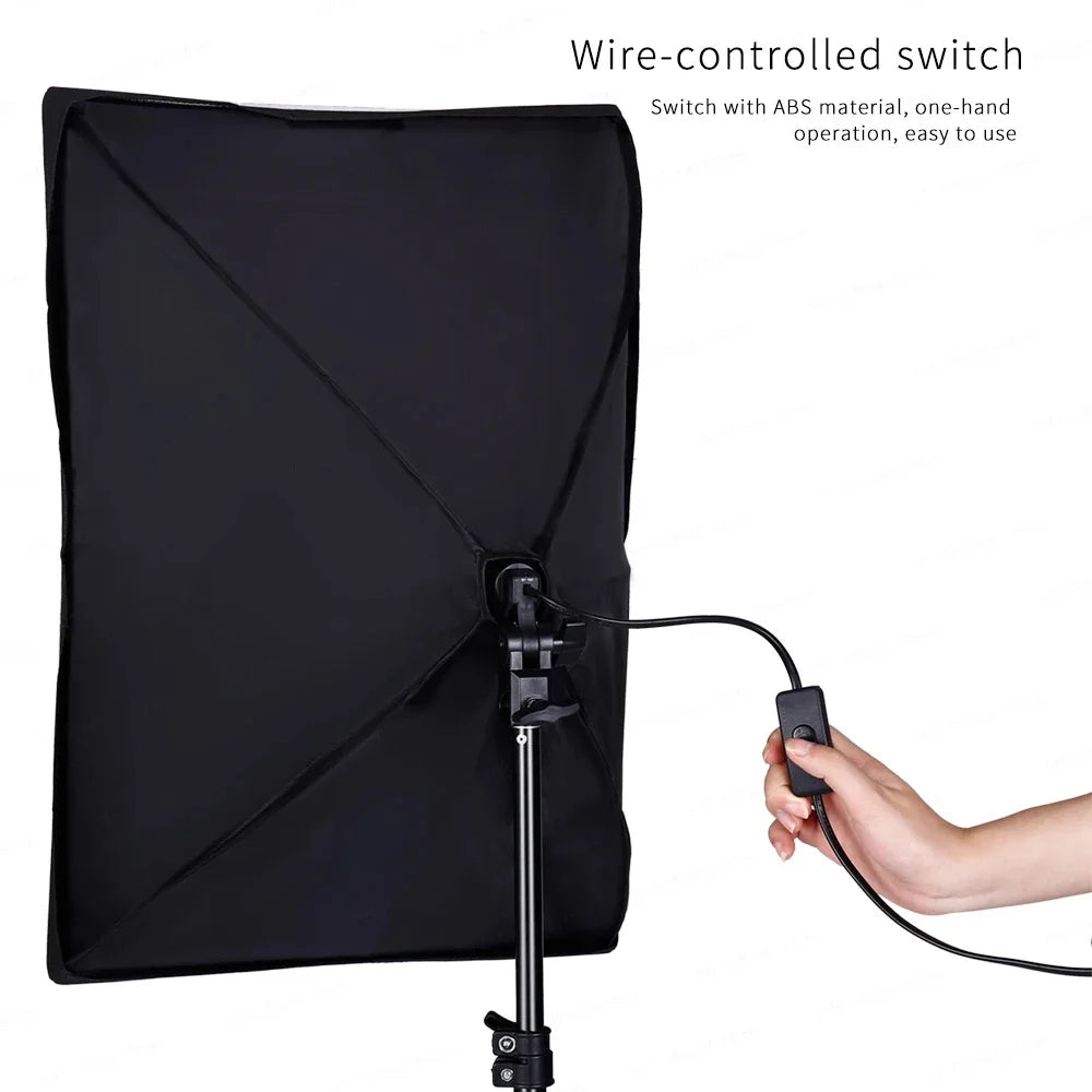 Photographic Equipment Photo Studio Photography Soft Box Kit With Tripod Video 50x70cm Softbox Photo Box