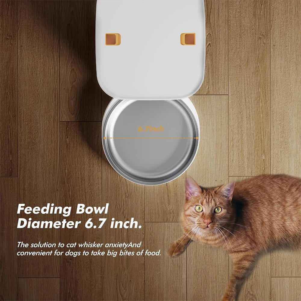 FURPIPI Smart 8L Automatic Pet Feeder with Timer USB & Battery Powered Slow Feed Dispenser for Cats and Dogs No Plug Included