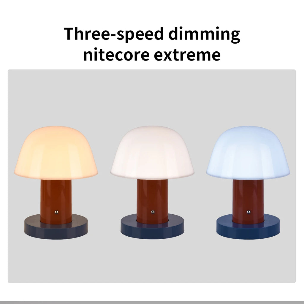 Mushroom table lamp bedroom bedside ambient light LED touch switch USB charging restaurant coffee room decorative light