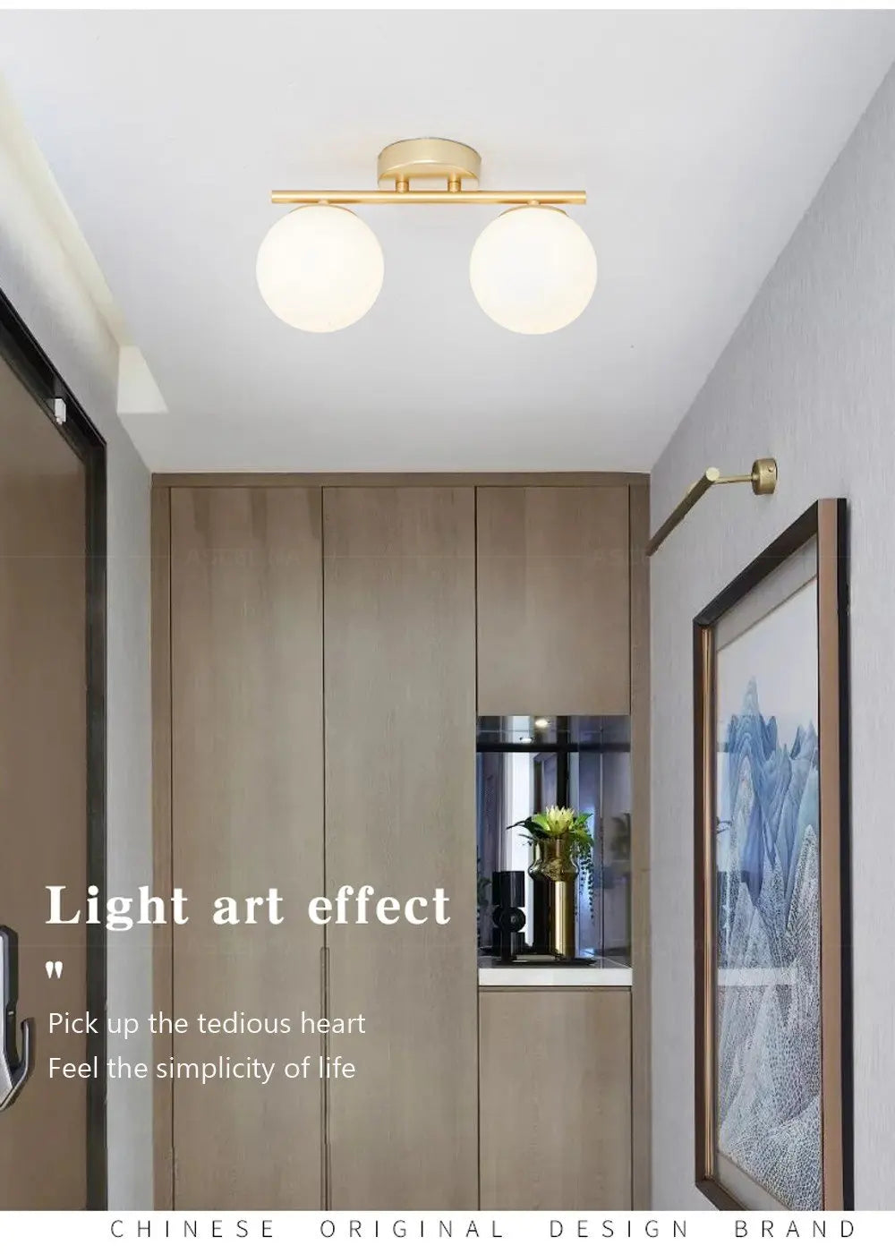 LED G9/E27 Wall Lamp Milky White Glass Ceiling Light Gold and Black Corridor and Passageway Light Minimalist Modern LED Lighting