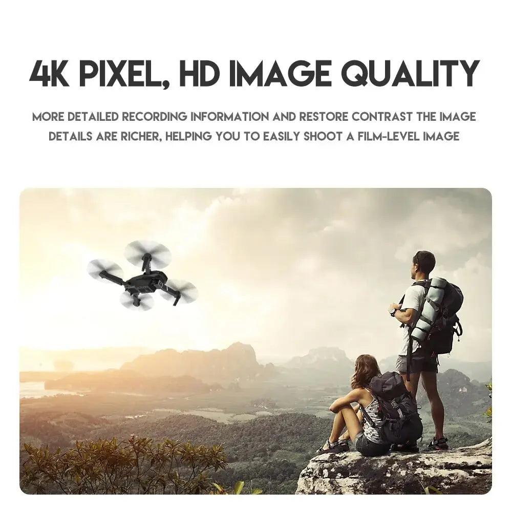 Hot-Selling E88 Smart Drone, One-Click Takeoff, Dual Camera with Stunts, Perfect for Beginners- Ideal Birthday and Holiday Gift