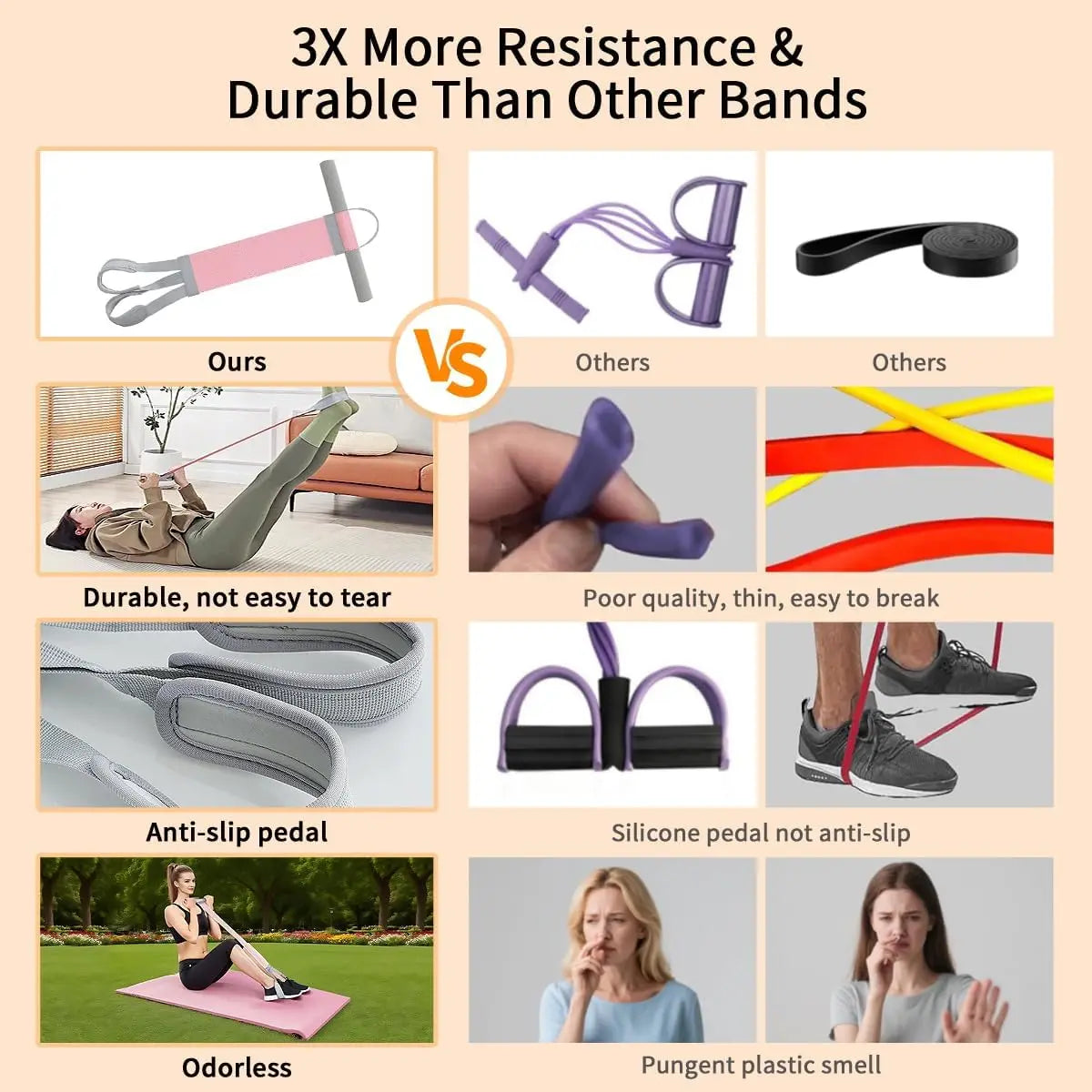 Yoga Resistance Band Anti-Broken Elastic Sit Up Pull Rope for Strength Training Portable Unisex Resistance Exercise Bands