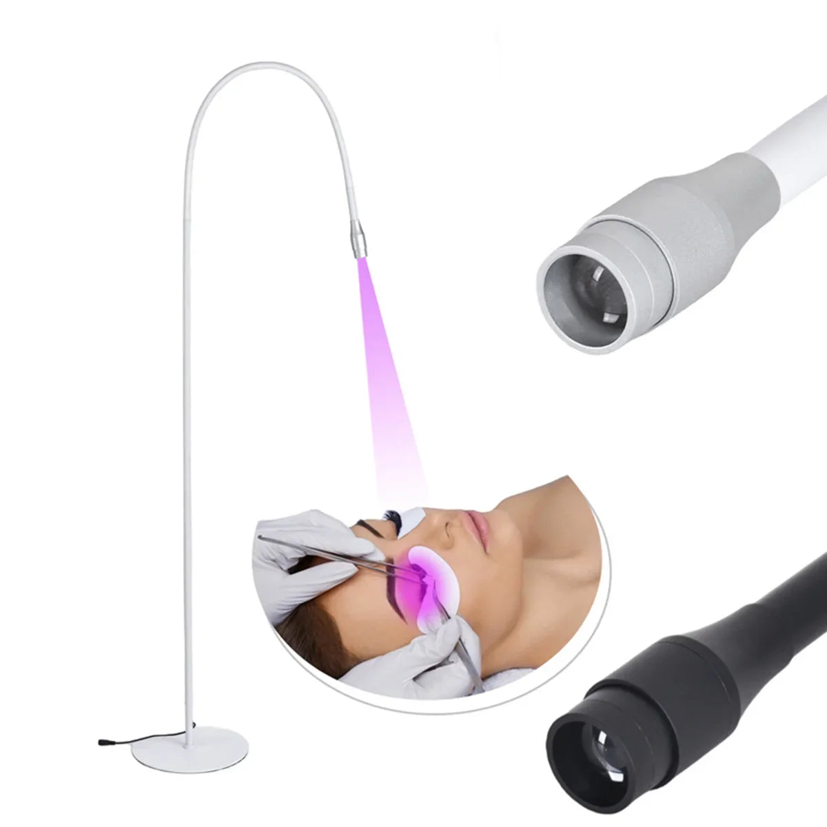 5W/10W UVLED Curing Lamp With Foot Switch Adjustable Focus Floor Lamp Grafting Eyelash Glue Fast Drying Purple Light Beauty Tool