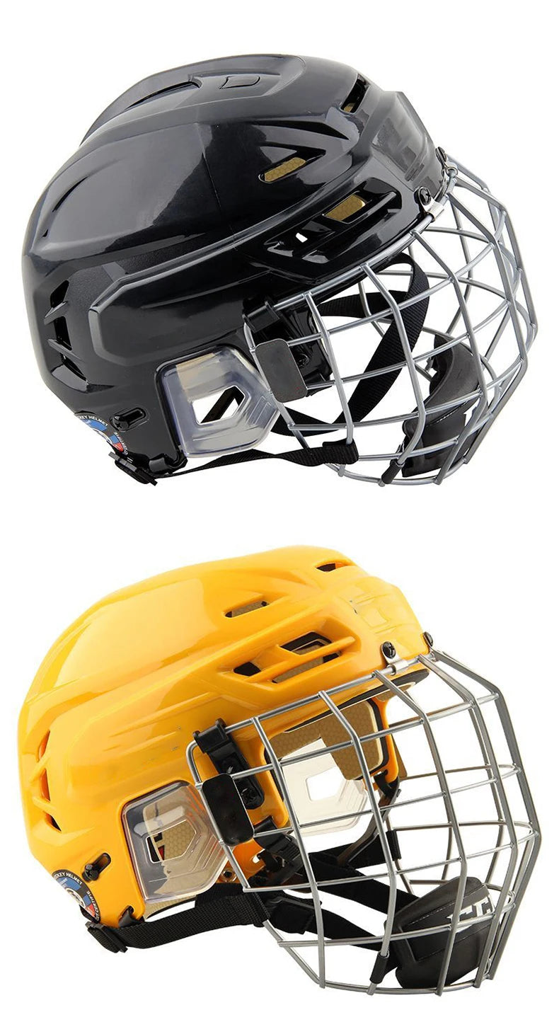 Hockey Helmet Tactical Sports Rugby Adjustable Ice Hockey Helmet with Cage Full/Face Mask Adult Equipment Face Head Protective