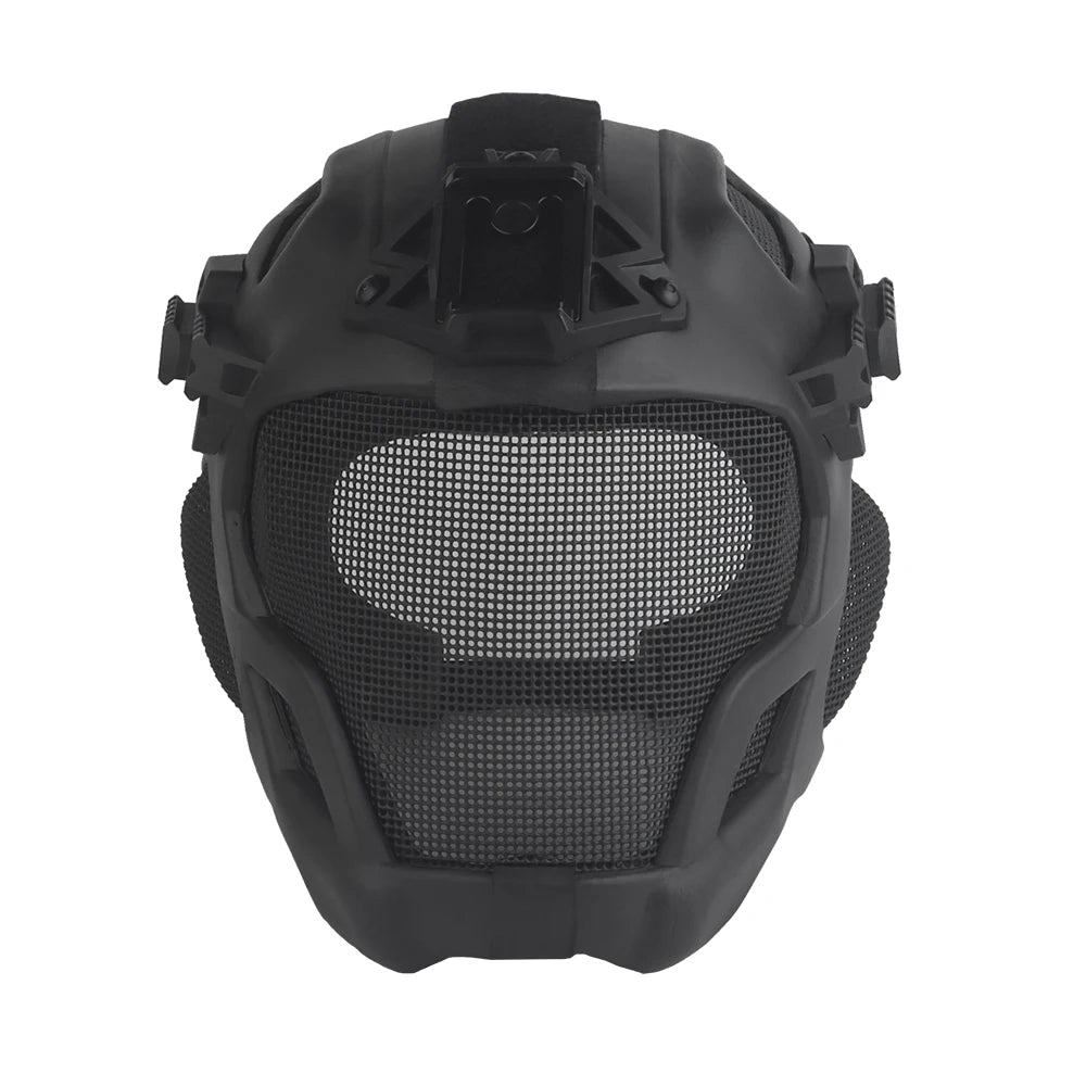 Full Protection Tactical Helmet Militar Hunting Airsoft Paintball CS Steel Mesh Safety Face Mask EVA Lightweight Punk Cosplay