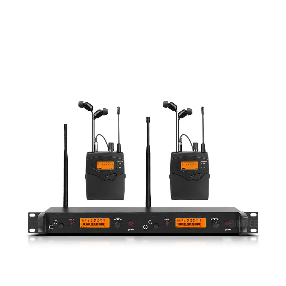 Professional In-Ear Monitor System 2-Channel Multi-Bodypack Monitor with In-Ear Wireless Monitor for Stage DJ Dedicated  EM-2050