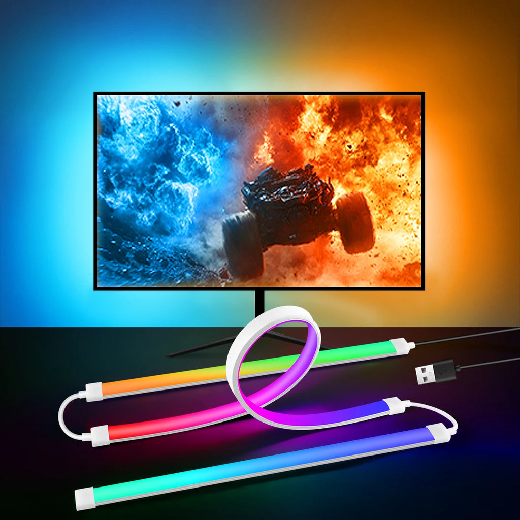 Smart Computer Monitor Sync Ambient USB LED Light Strip RGBIC PC Display Screen Backlight Gaming Decor Support Window/OS System