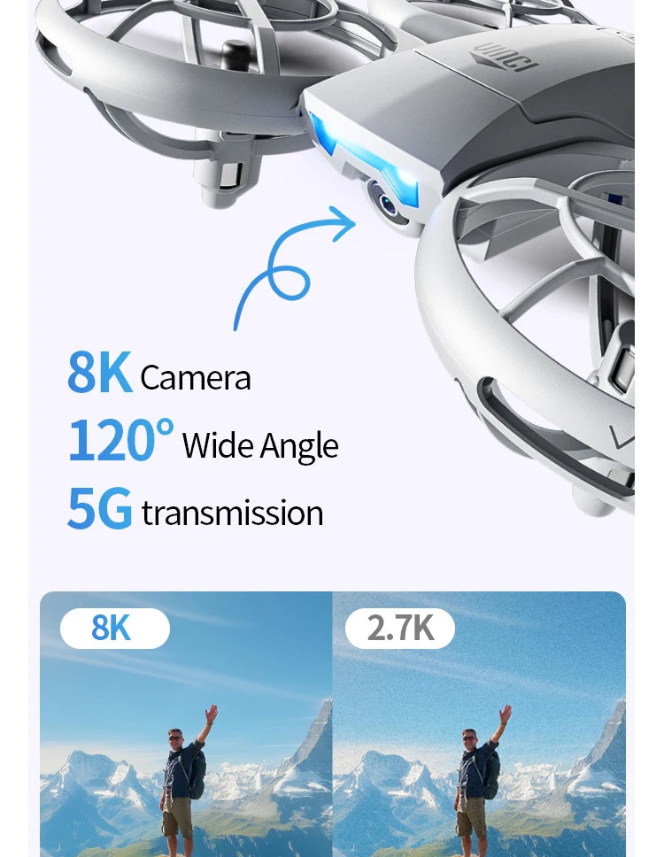 4DRC New V8 Mini Drone 6k profession HD Wide Angle Camera WiFi FPV RC Dron Height Keep Drones Helicopter Kids Toys Gifts