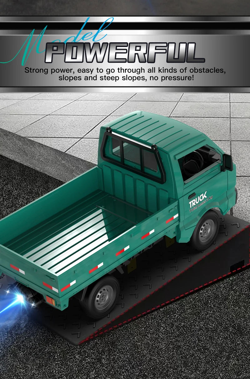 1:16 RC Car Drift Truck With LED Lights Spray Function Remote Control Off-Road Climbing Toys For Kids Boys Outdoor Play Gifts