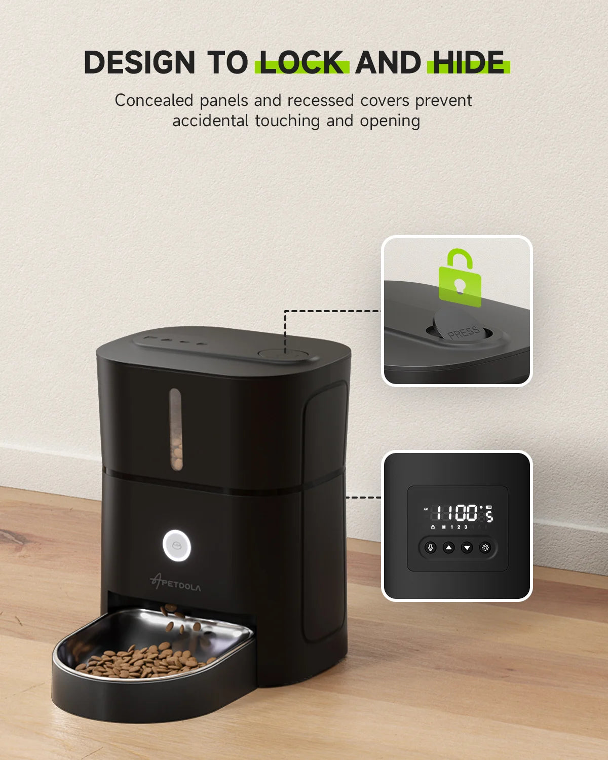 APETDOLA Automatic Cat Feeder Pet Smart Cat Food Dispenser Remote Control WiFi Button Timed Feeders For Cats Dog Accessories