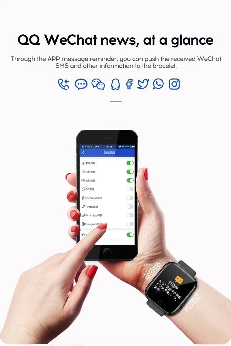 Multifunctional smart watch for men and women,bluetooth connected phone,music,fitness sports bracelet,sleep monitor,smartwatch