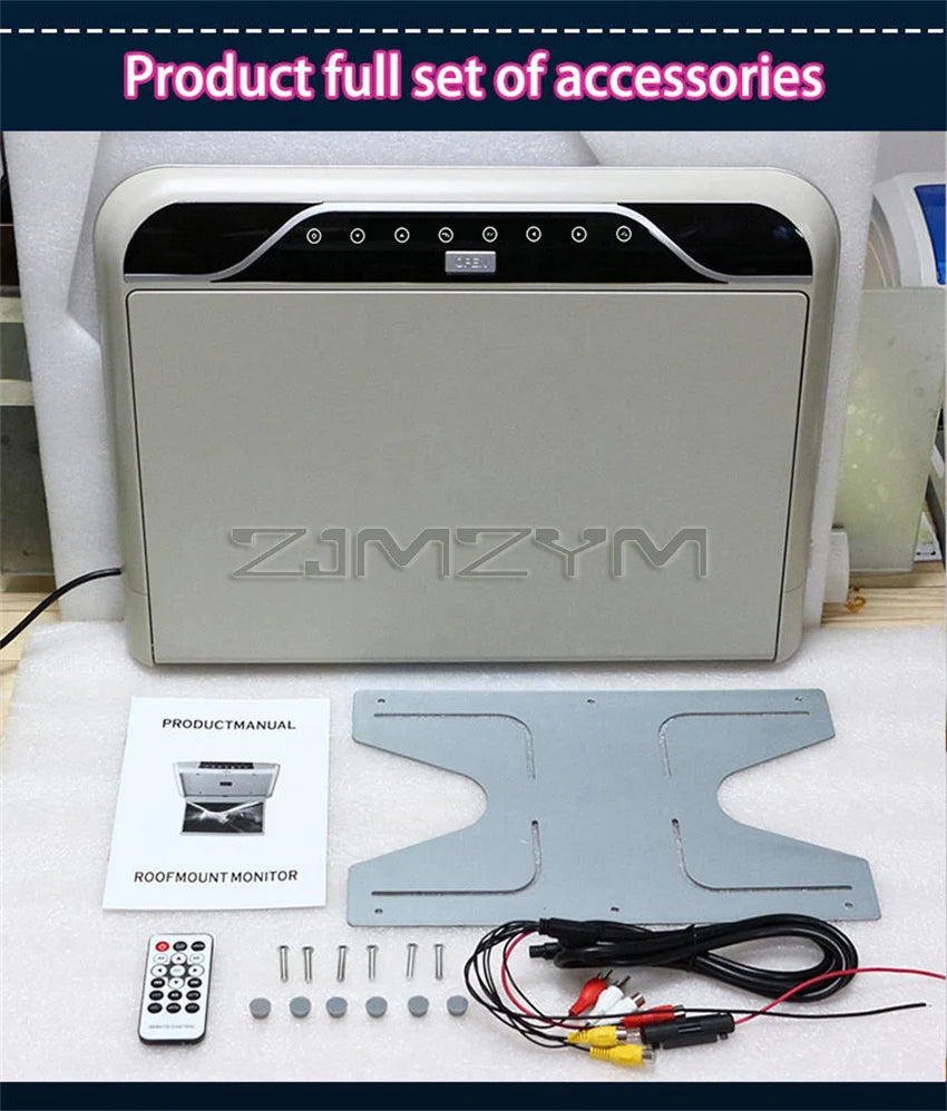 Car Roof 19 inch Monitor 1080P LCD Screen Overhead Multimedia Video Play TV Ceiling Roof MP5 Display Build In IR/FM Transmitter