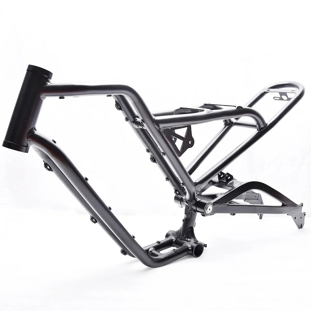 Premium 20" Softtail Electric Fat Tire Bike Frame Full Suspension 6061 Aluminum Alloy for Off-Road Snow E-Bike