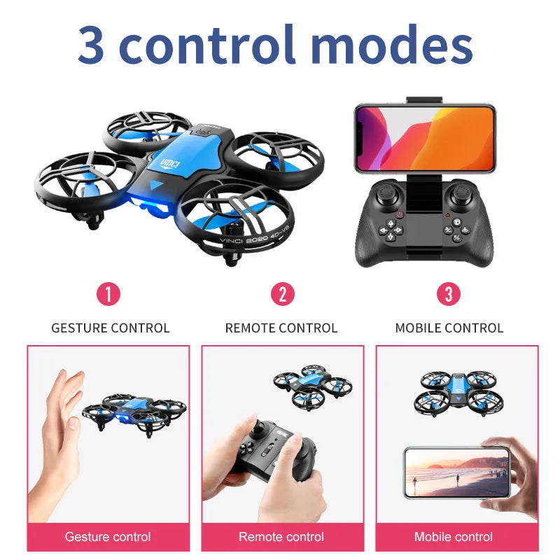 4DRC V8 New Mini Quadcopter Drone - 4K HD Wide Angle Camera, WiFi FPV Remote Control, Height Hold, 4-Axis RC Aircraft Kids' Toy
