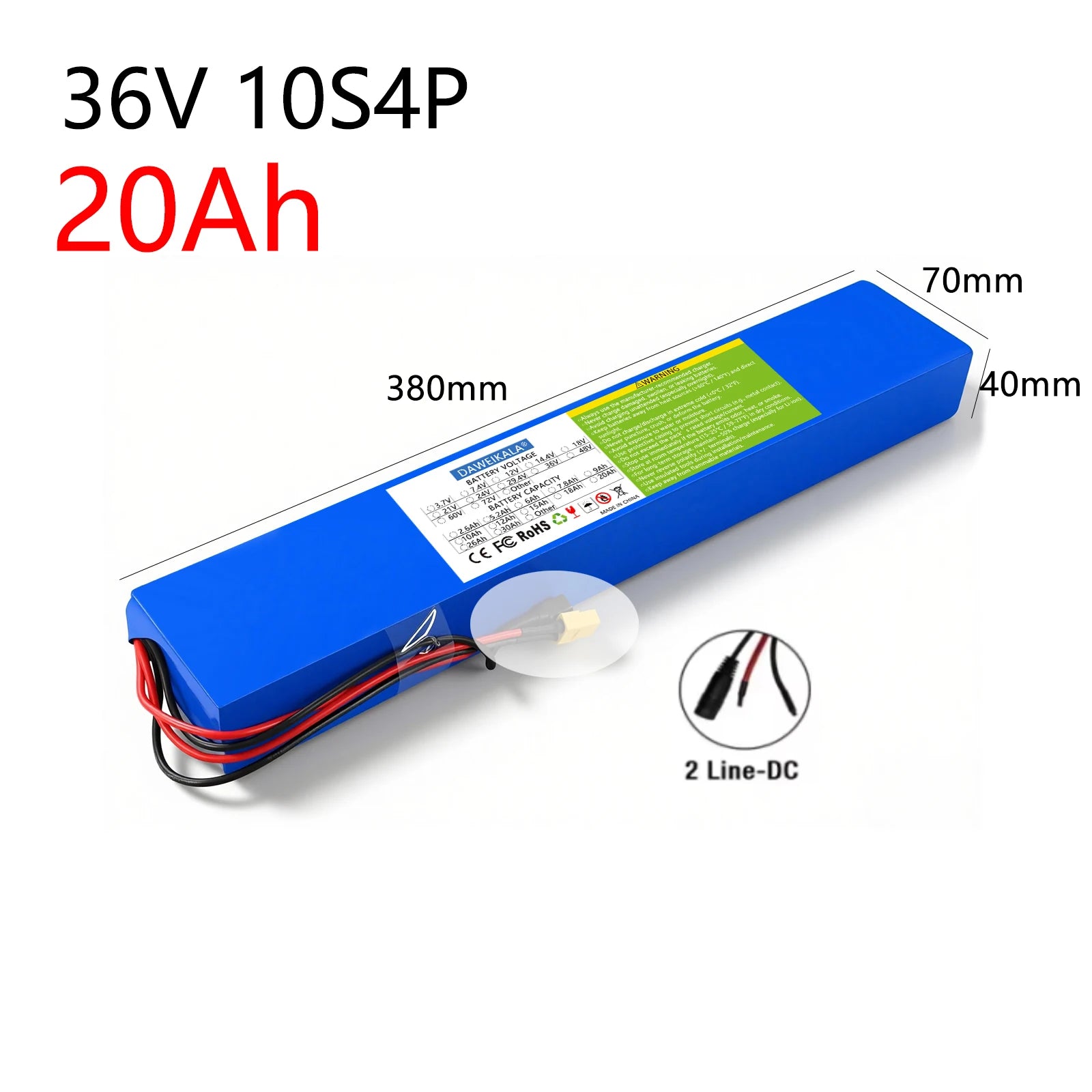 36V 10S4P 20Ah 18650 Battery Pack 250-750W  30A BMS 36v Lithium Li-ion Battery Electric Scooter 42v Electric Scooter Battery