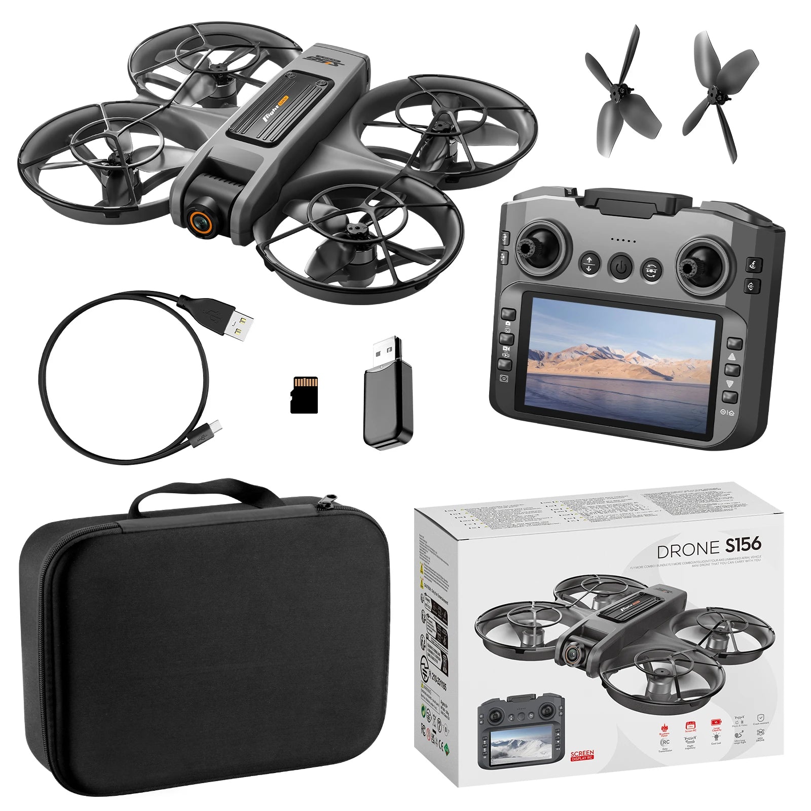 Drone with Camera 4K HD Video Stable Hover 180° Adjustable Lens 3D Flip RC Drones FPV Brushless Optical Flow Quadcopter UAV
