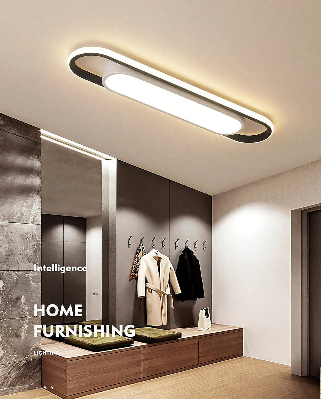 LED Ceiling Light 220V 41CM Rectangular Strip Light Modern Minimalist Home Decor Corridor Light for Stairwells Entrance Balcony