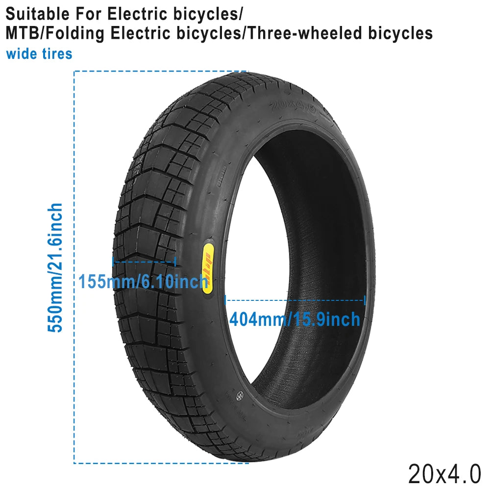 20*4.0 Anti-Slip Fat Tire for Electric Bicycle Tire ATV Tyre Beach Bike Tire City 20x400 Rubber Inner Tube Replacement Parts
