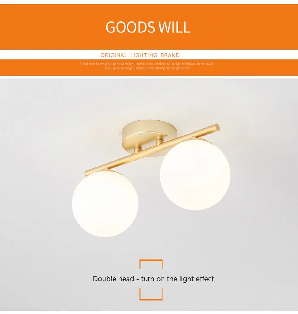 LED G9/E27 Wall Lamp Milky White Glass Ceiling Light Gold and Black Corridor and Passageway Light Minimalist Modern LED Lighting