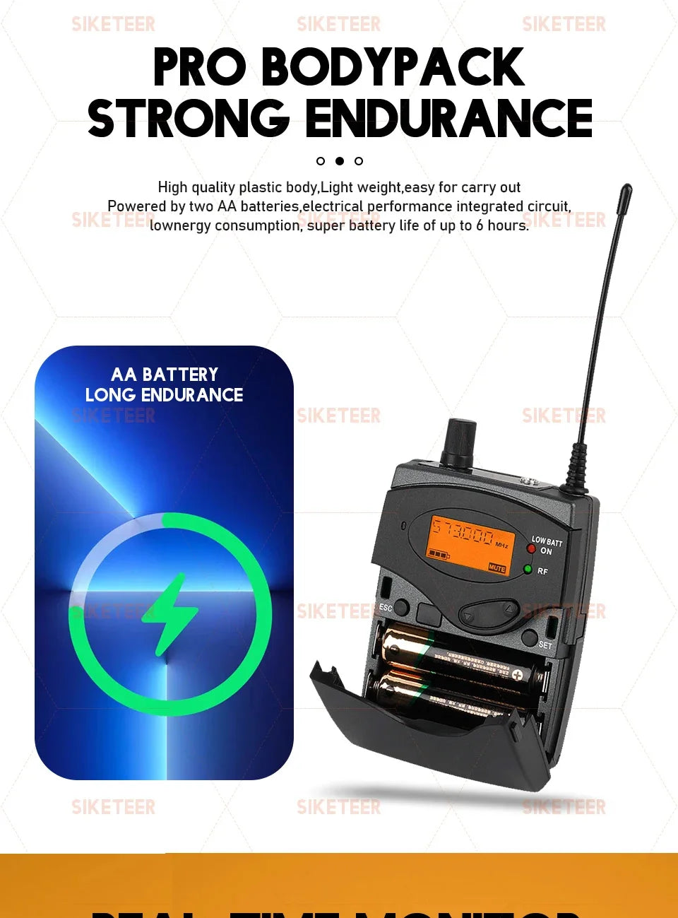 Professional In-Ear Monitor System 2-Channel Multi-Bodypack Monitor with In-Ear Wireless Monitor for Stage DJ Dedicated  EM-2050