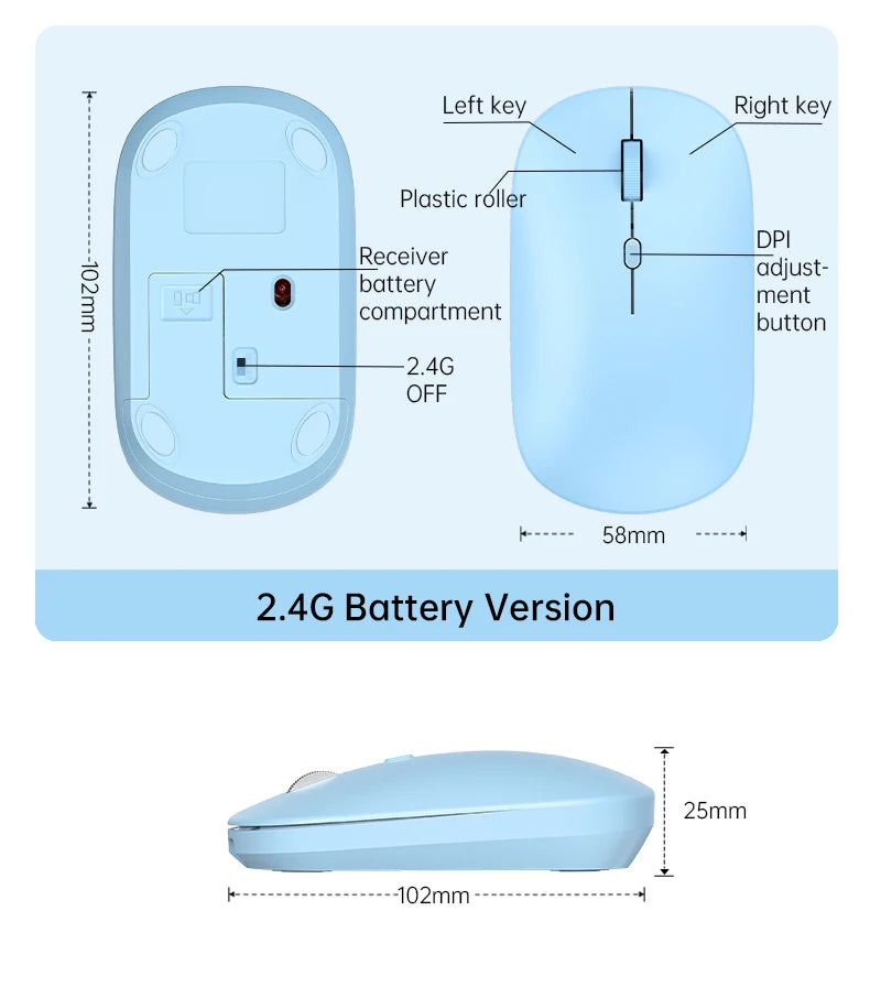 Wireless Mouse Bluetooth-compatible Mouse 2.4G Dual Modes Ergonomic Computer Mice For Laptop iPad Tablet PC Office Gaming Mouse